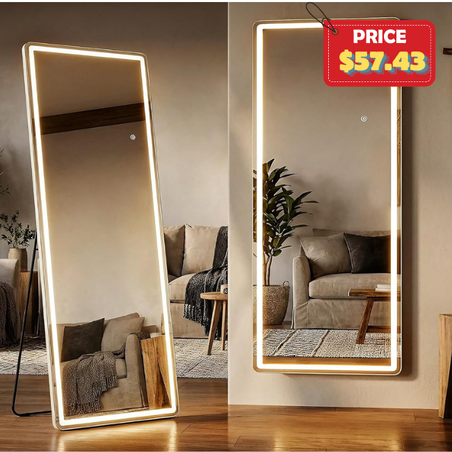 Full Length Mirror with LED Lights Deal: Save 46% on Amazon