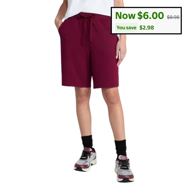 French Terry Bermuda Shorts Deal: Save $2.98 at Walmart