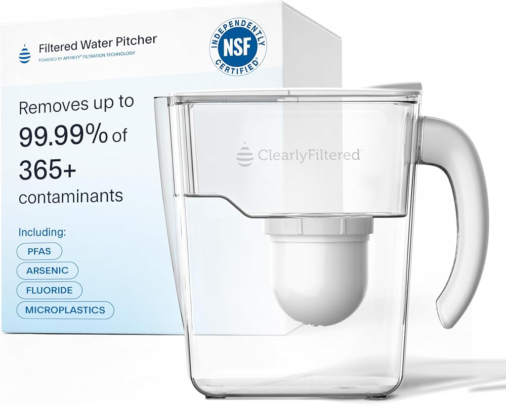 Clearly Filtered Filtered Water Pitcher - 80 Fl Oz, NSF Cert deal at Amazon