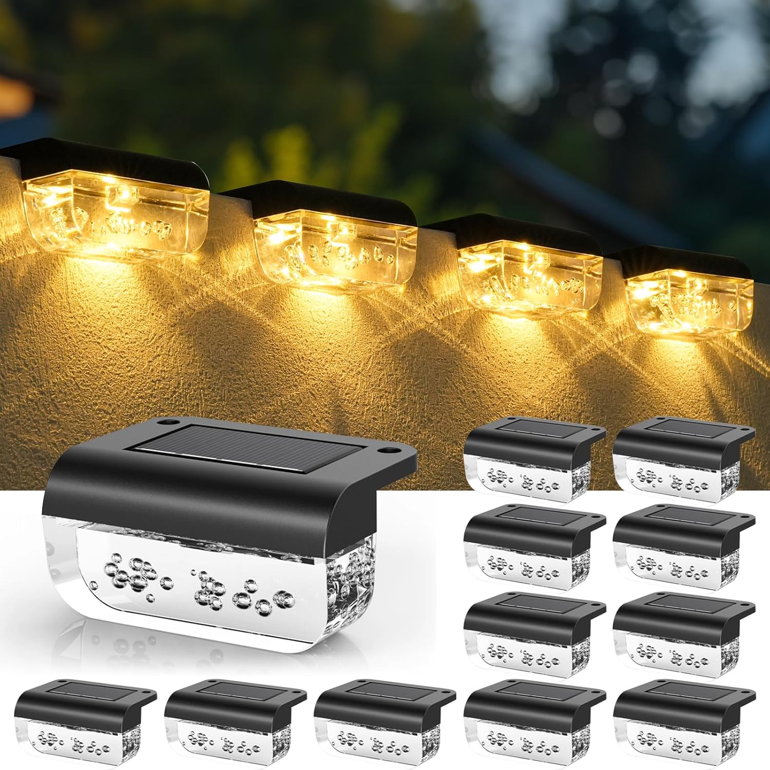 12-Pack Solar LED Deck Lights Deal at Amazon