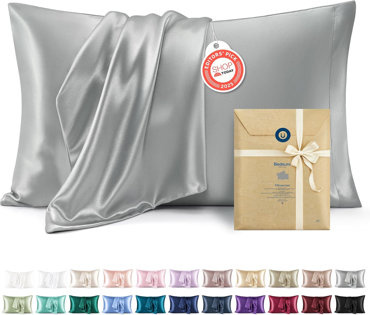 Bedsure Satin Pillowcase, Similar to Silk Pillow Cases Queen deal at Amazon