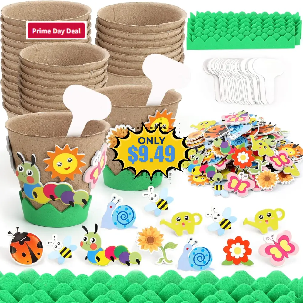 Ayfjovs 55 Pack Garden Paper Pot Craft Kit Deal: Save 53% at Amazon