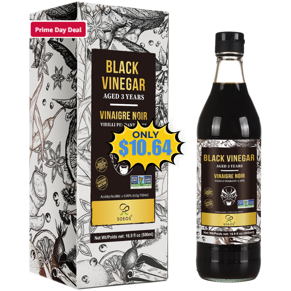 Soeos Chinkiang Vinegar 16.9 fl oz Deal: Save 63% at Amazon
