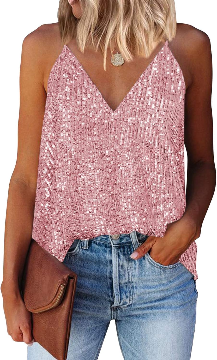 miduo Womens Tank Tops Sparkle Sequin Tops Only $31.99 at Amazon