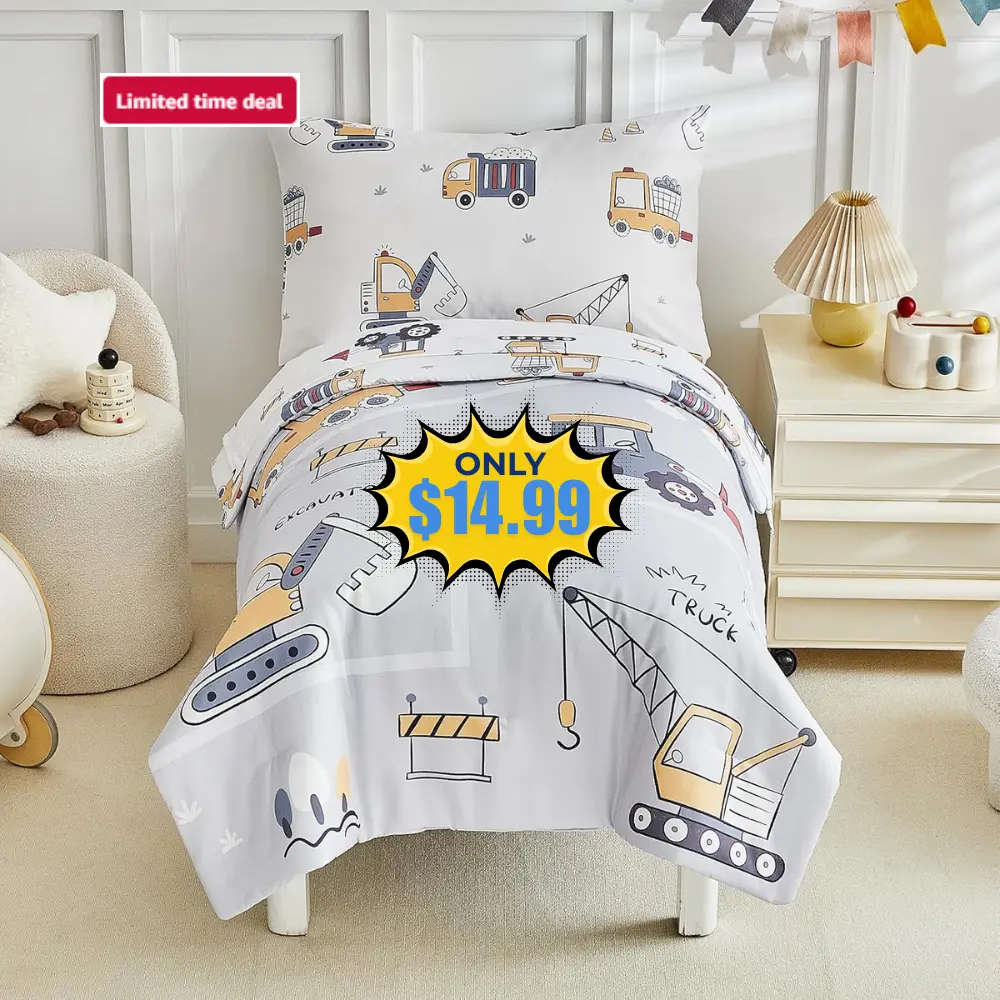 JHXHMX Toddler Bedding Set Deal: Save 50% at Amazon