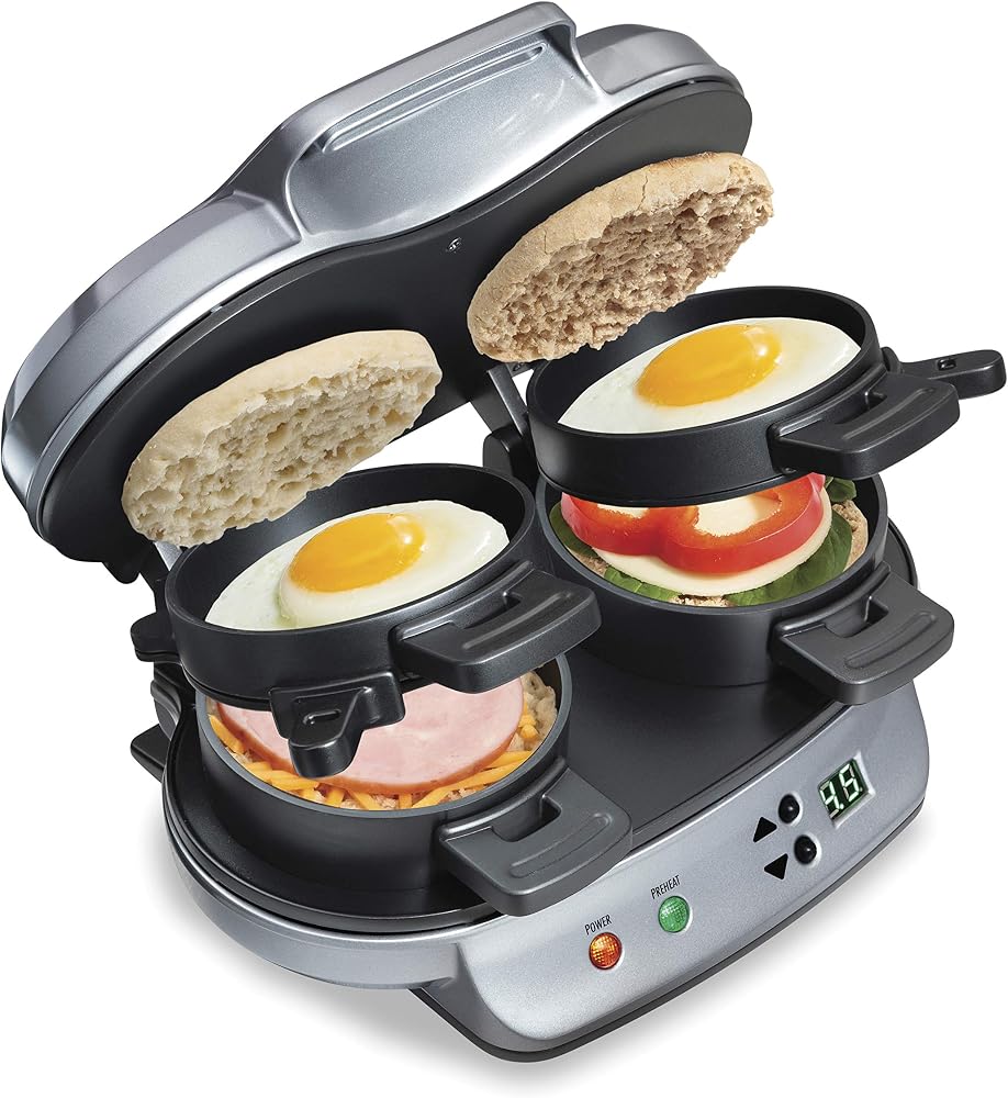 Hamilton Beach Dual Breakfast Sandwich Maker with Timer, Rea deal at Amazon
