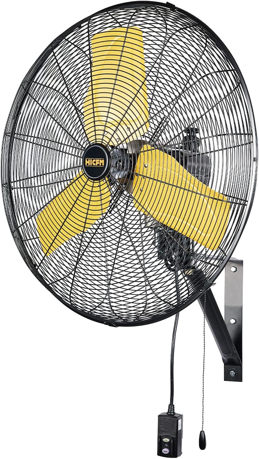 HiCFM 24" Oscillating Wall Fan, 8900 CFM High Velocity Indus deal at Amazon
