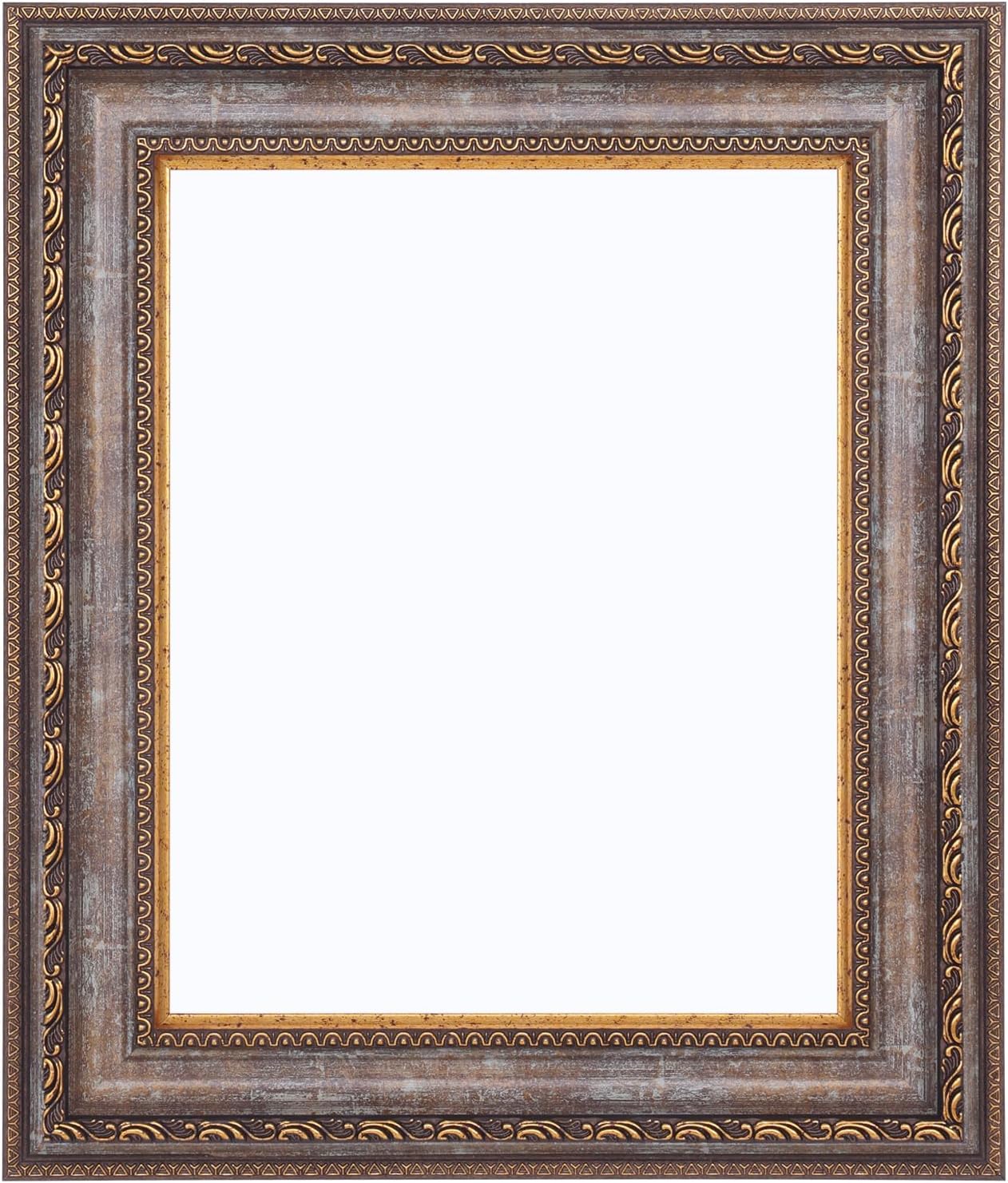 ArtXO 11" x 14" Bronze Gold & Aquamarine Ornate Frame for Ca deal at Amazon