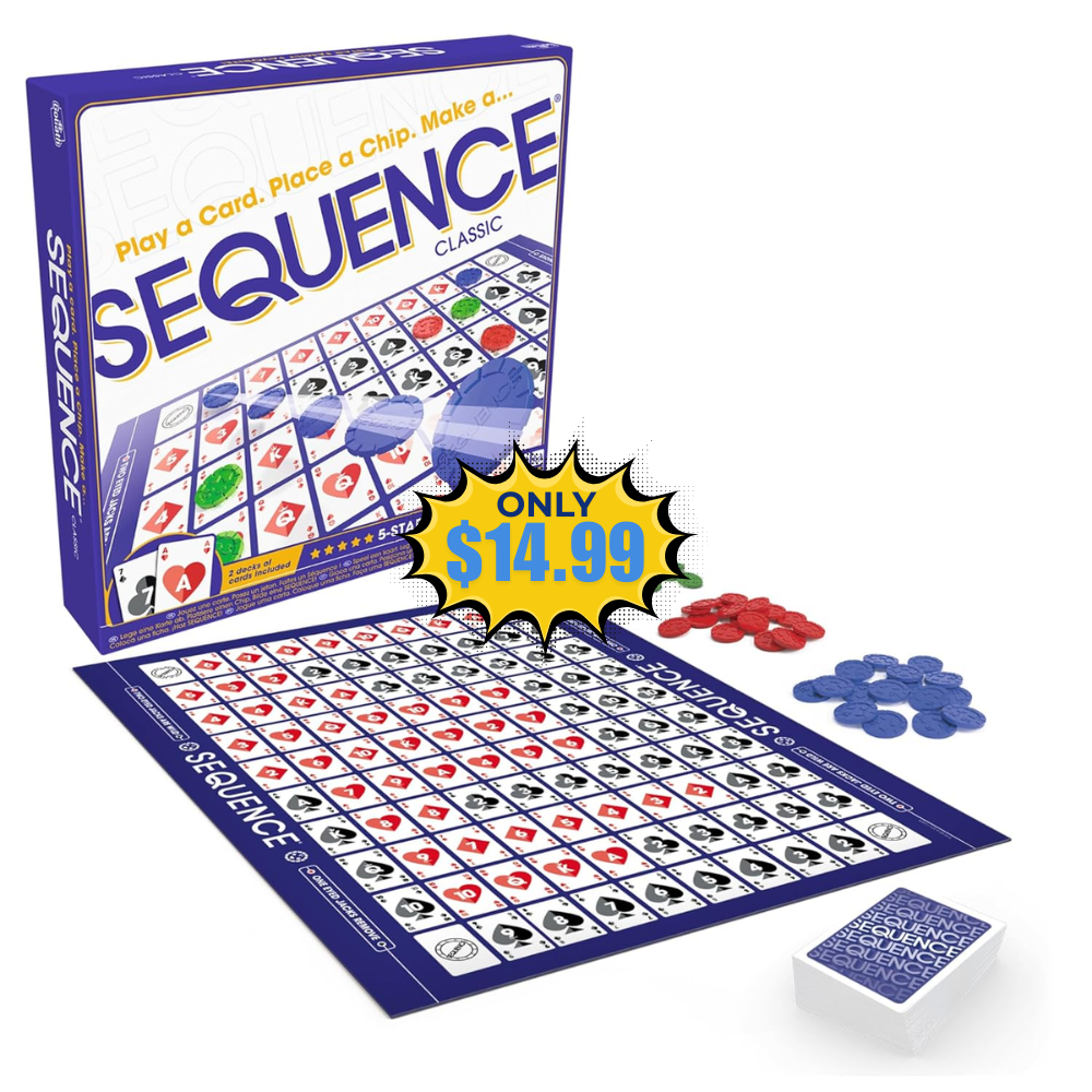 SEQUENCE Game with Folding Board Deal: Save 38% at Amazon