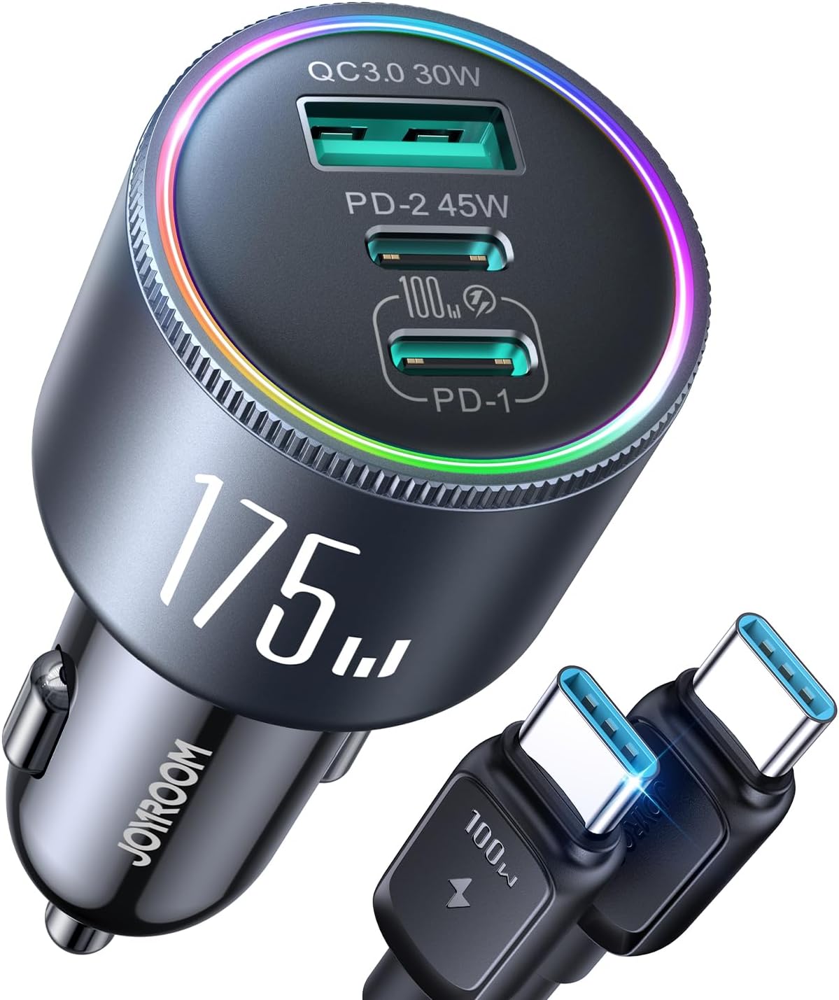 JOYROOM 175W Super Fast Car Charger [GaN] 3-Port Car Charger deal at Amazon