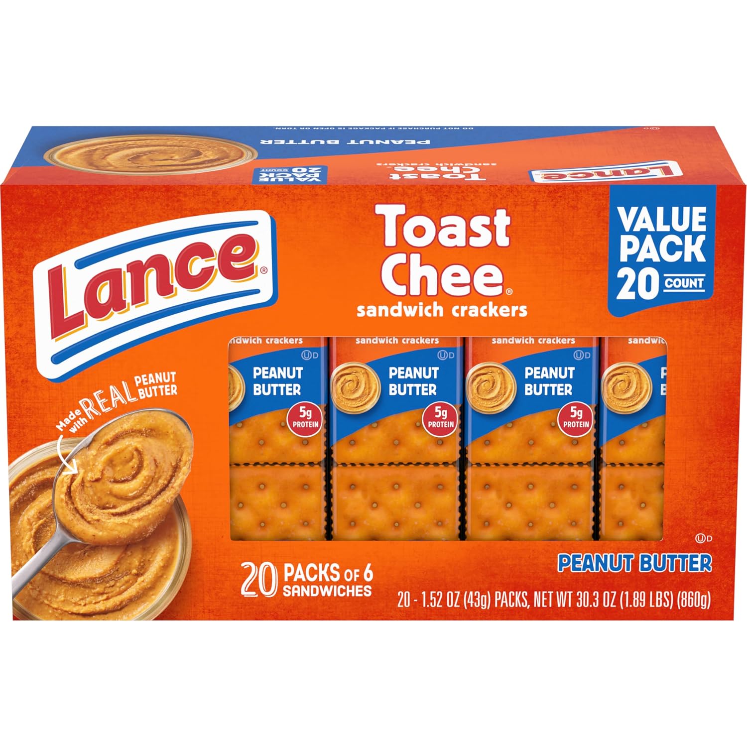 Lance Sandwich Crackers 20-Count on Amazon