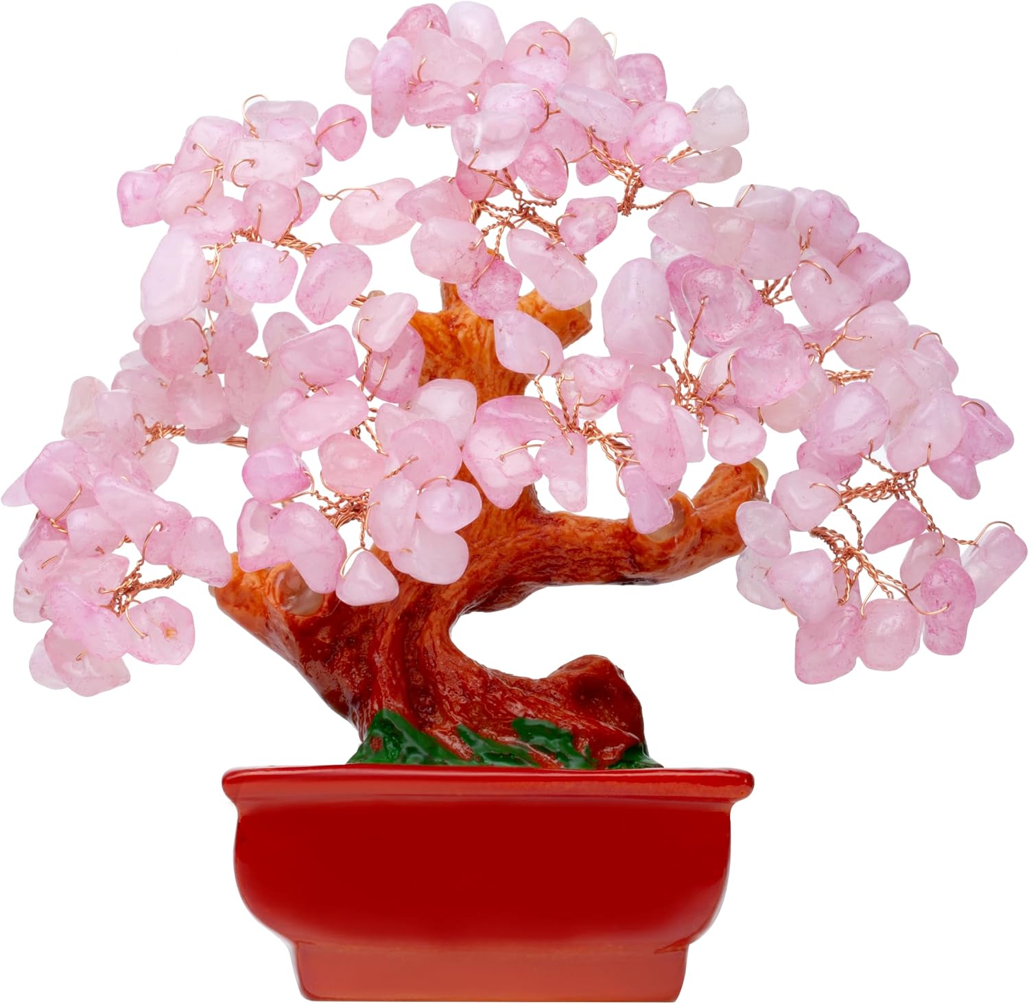 QINJIEJIE Crystal Tree Rose Quartz Crystals Feng Shui Decor deal at Amazon