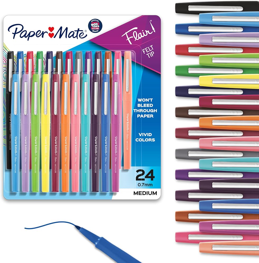 Paper Mate Flair Felt Tip Pens, Medium Point, Assorted Color deal at Amazon
