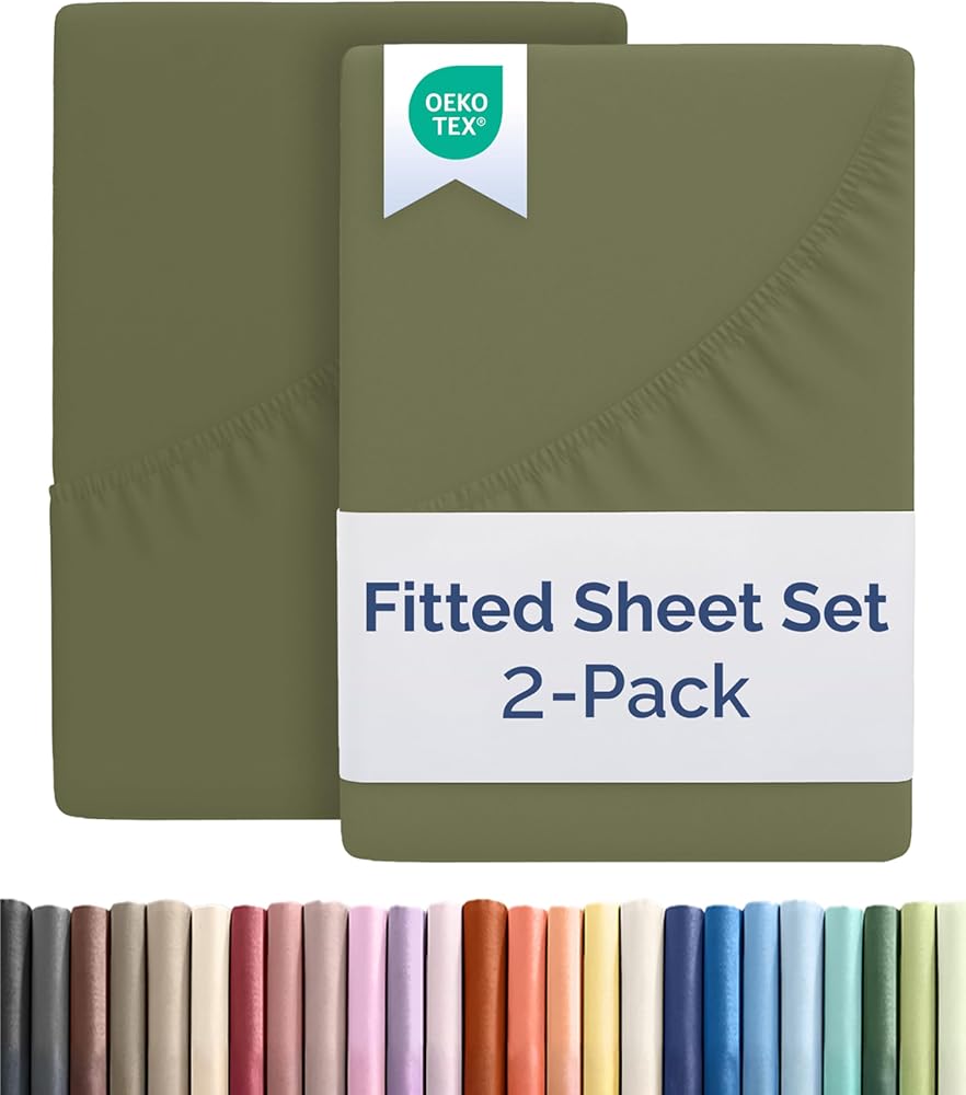 Full Size Fitted Bed Sheet - Pack of 2 Single Fitted Bottom deal at Amazon