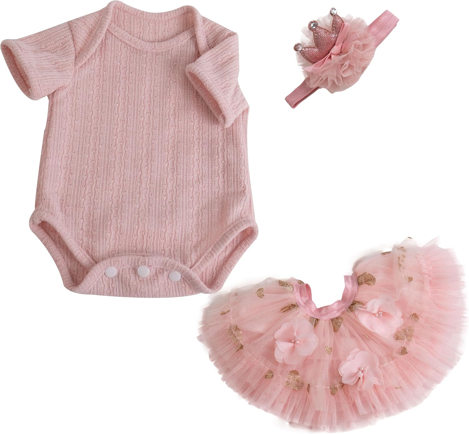 EKOKIZ Reborn Baby Dolls Clothes Girl Pink Baby Clothes for deal at Amazon