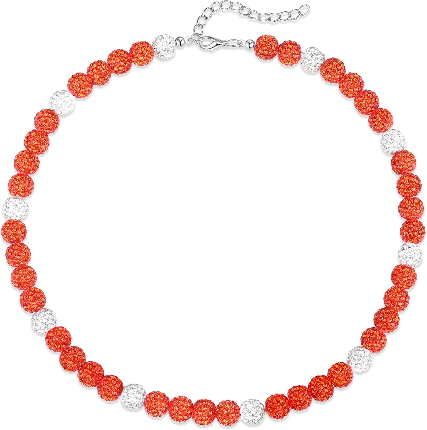 QINJIEJIE Men's Beaded Baseball Necklace, Bling Rhinestone B deal at Amazon