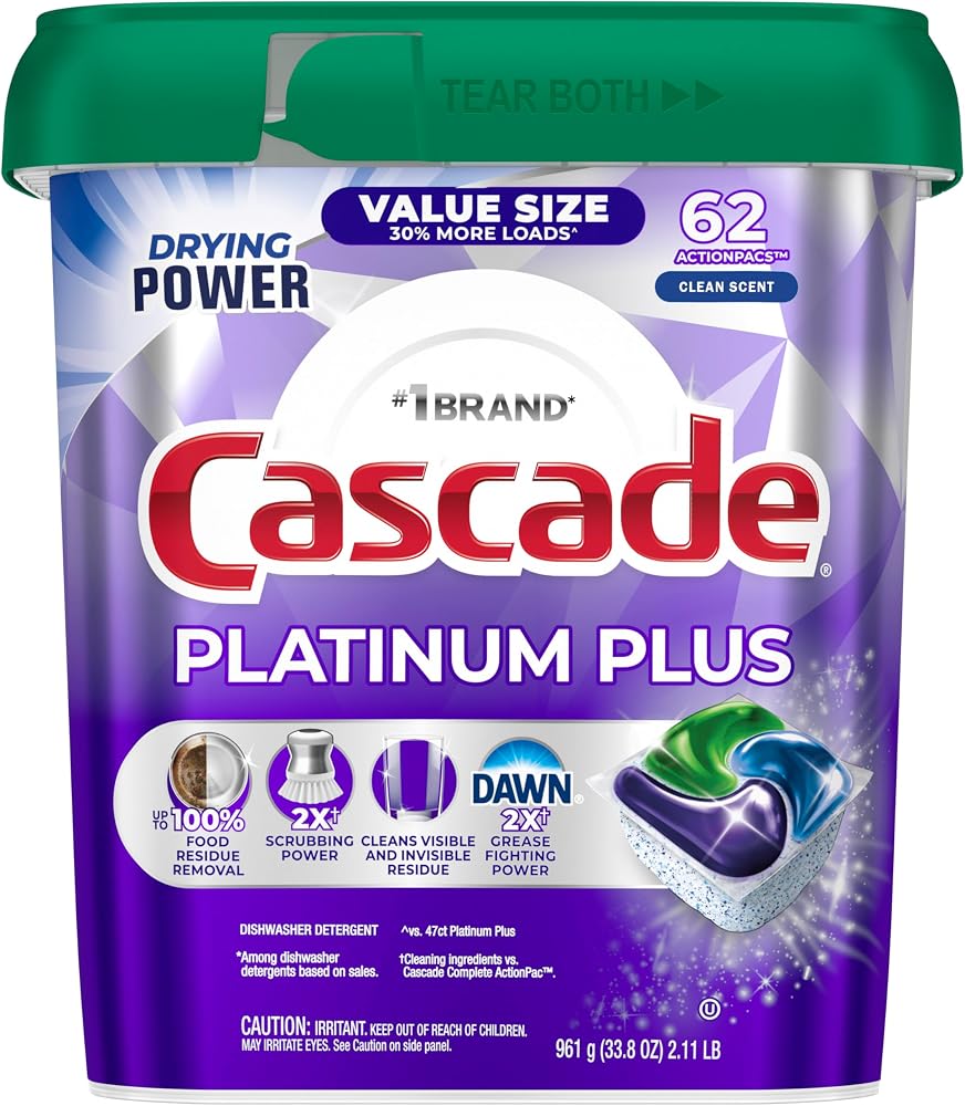 Cascade Platinum Plus Dishwasher Pods, Dish Detergent Soap, deal at Amazon