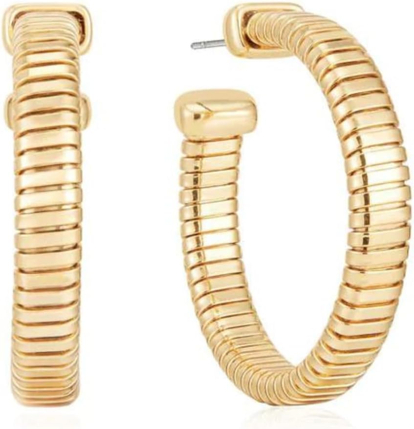 Ettika 18K Gold Plated Flex Hoops - Essential Open Hoops for deal at Amazon