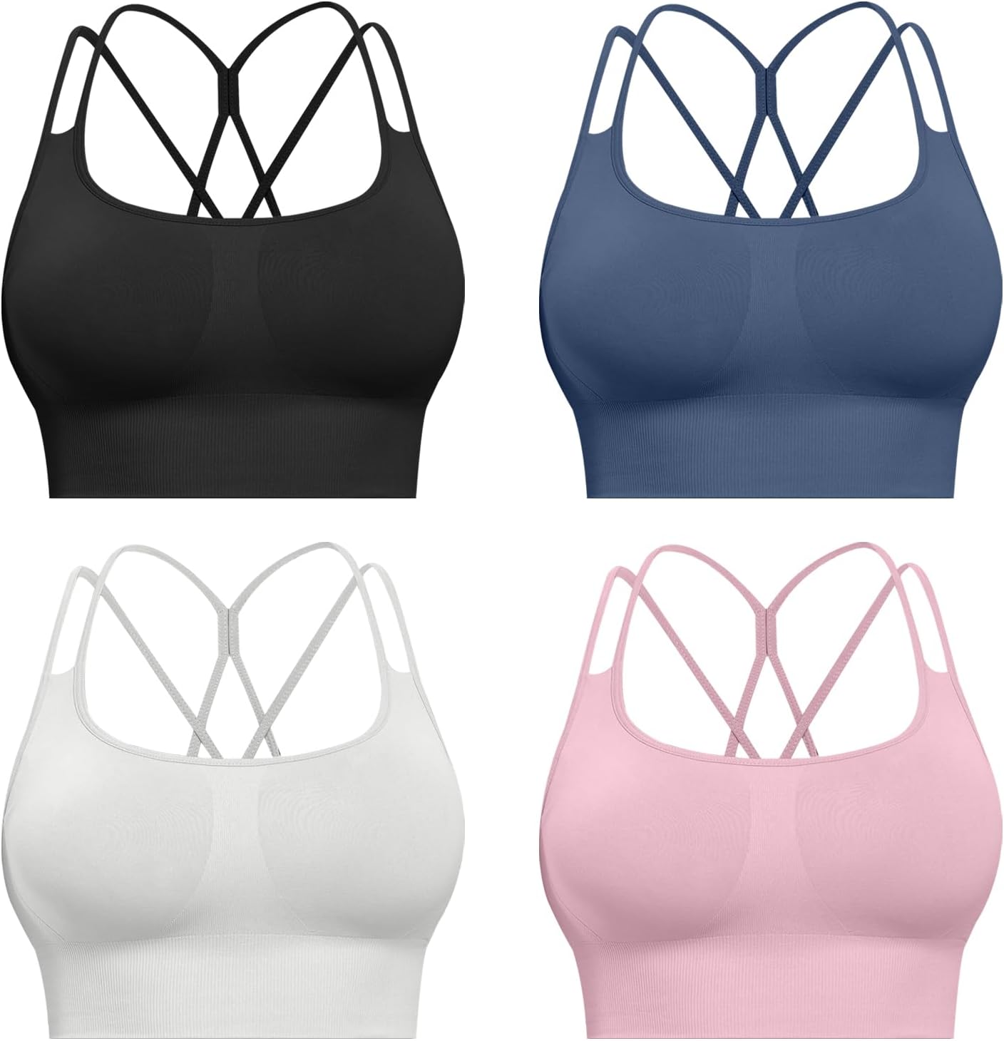 CHRLEISURE Sports Bras for Women, 4 Packs Padded High Suppor deal at Amazon