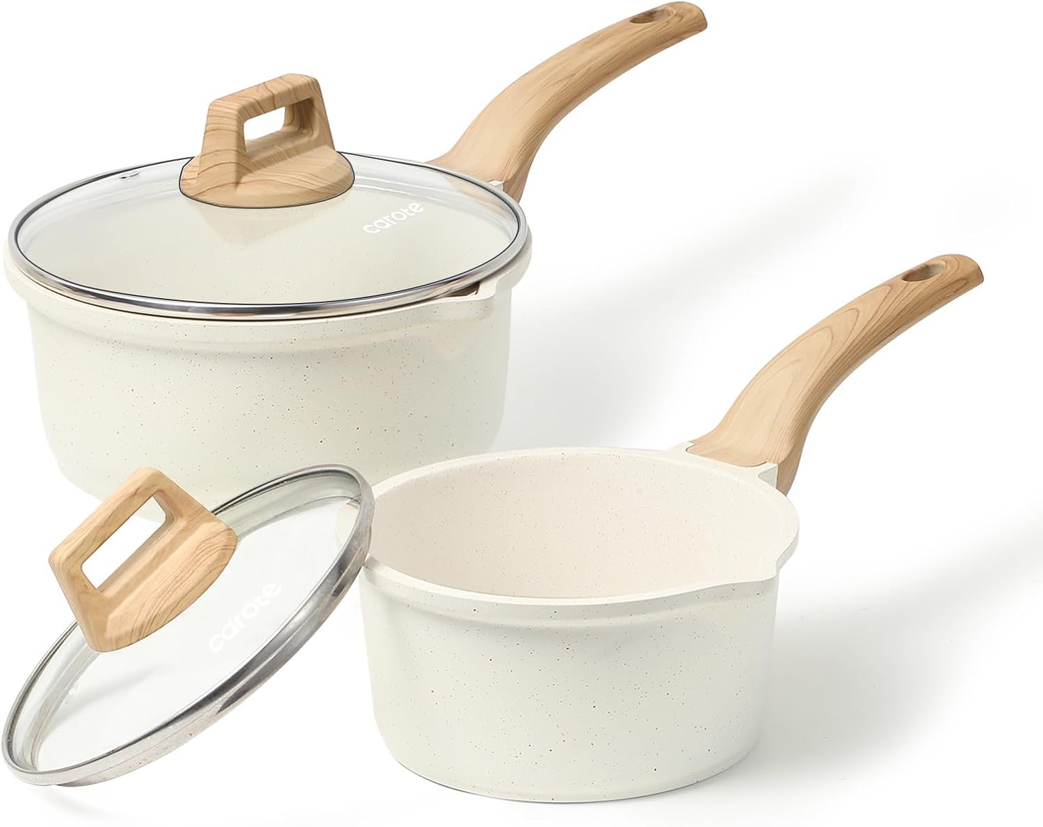 CAROTE 1.5Qt & 3.0Qt Sauce Pan Sets with Lid Cooking Pots No deal at Amazon