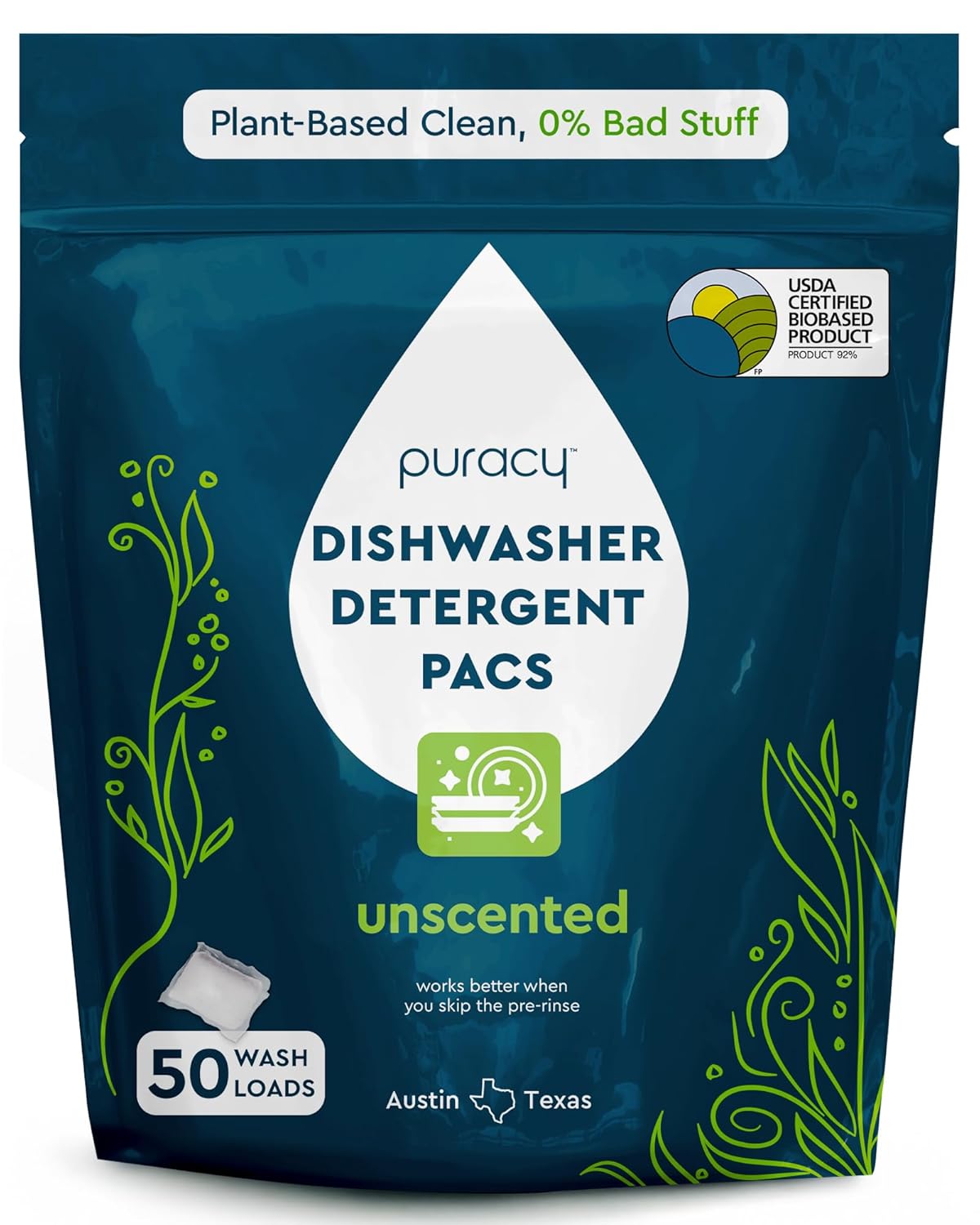 Puracy Dishwasher Detergent Pacs 50-Pack Just deal at Amazon