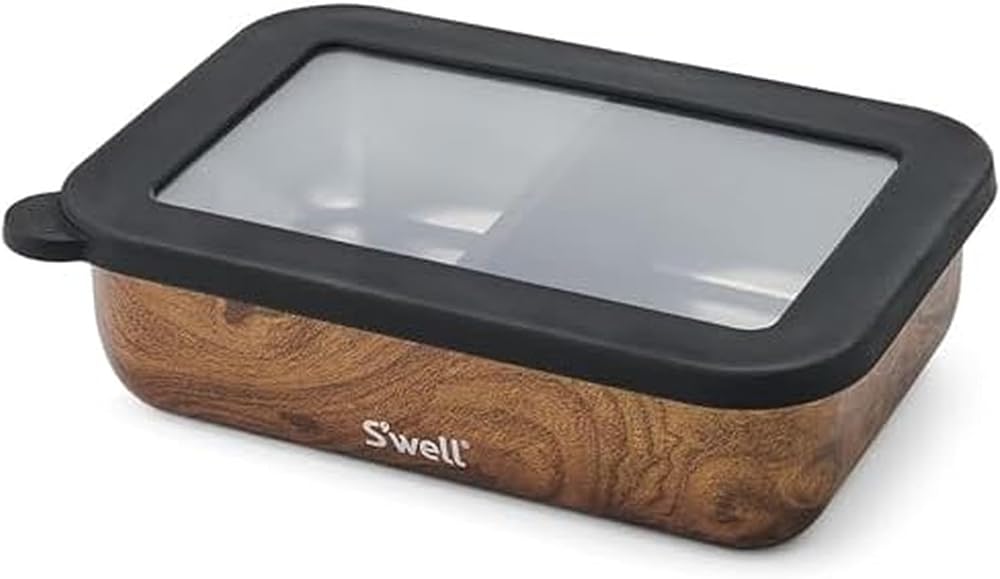S'well Stainless Steel Bento Box, Teakwood, Fits One Large E deal at Amazon