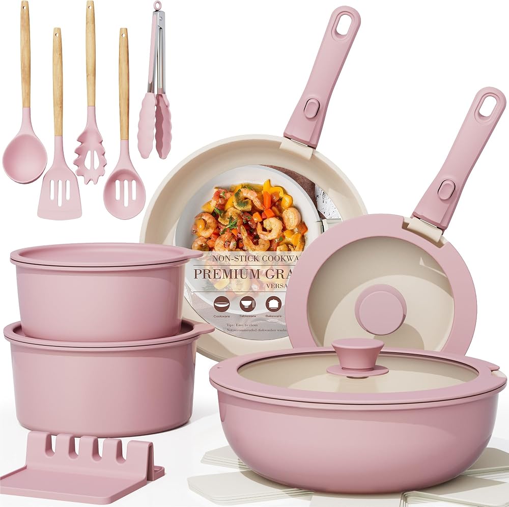 Astercook 21 Pcs Pots and Pans Set Non Stick, Ceramic Cookwa deal at Amazon
