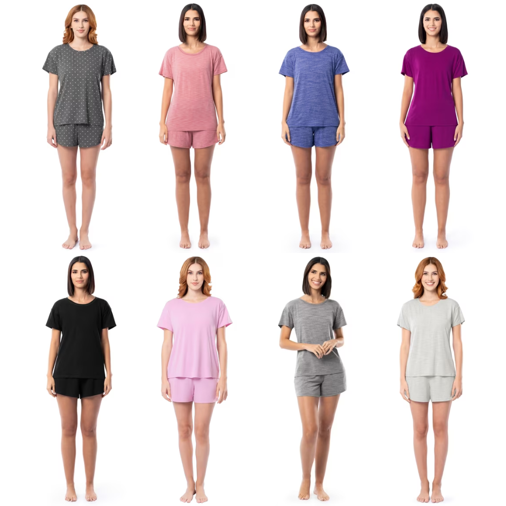 Women’s Short Sleeve Crew Top & Pajama Short Set Deal: Save $8.54 at Walmart