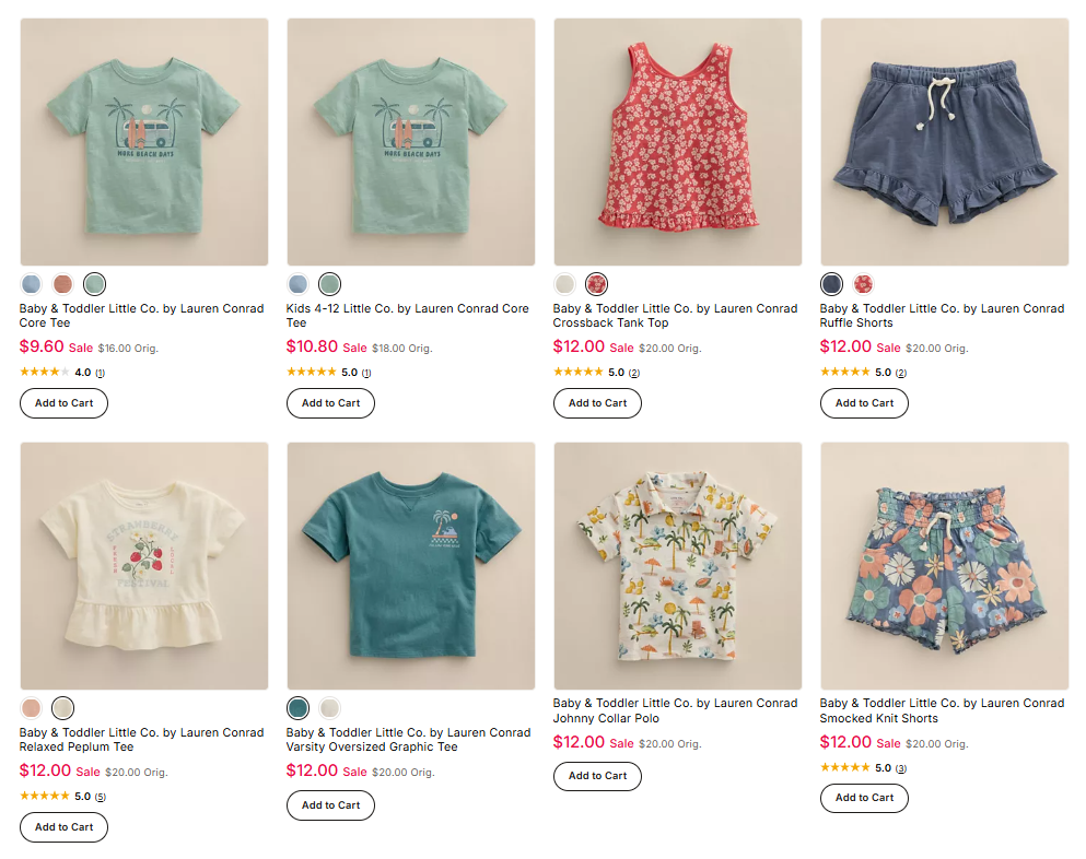 Little Co. by Lauren Conrad Trends Kids Clothing Sale from $9.60 at Kohl’s