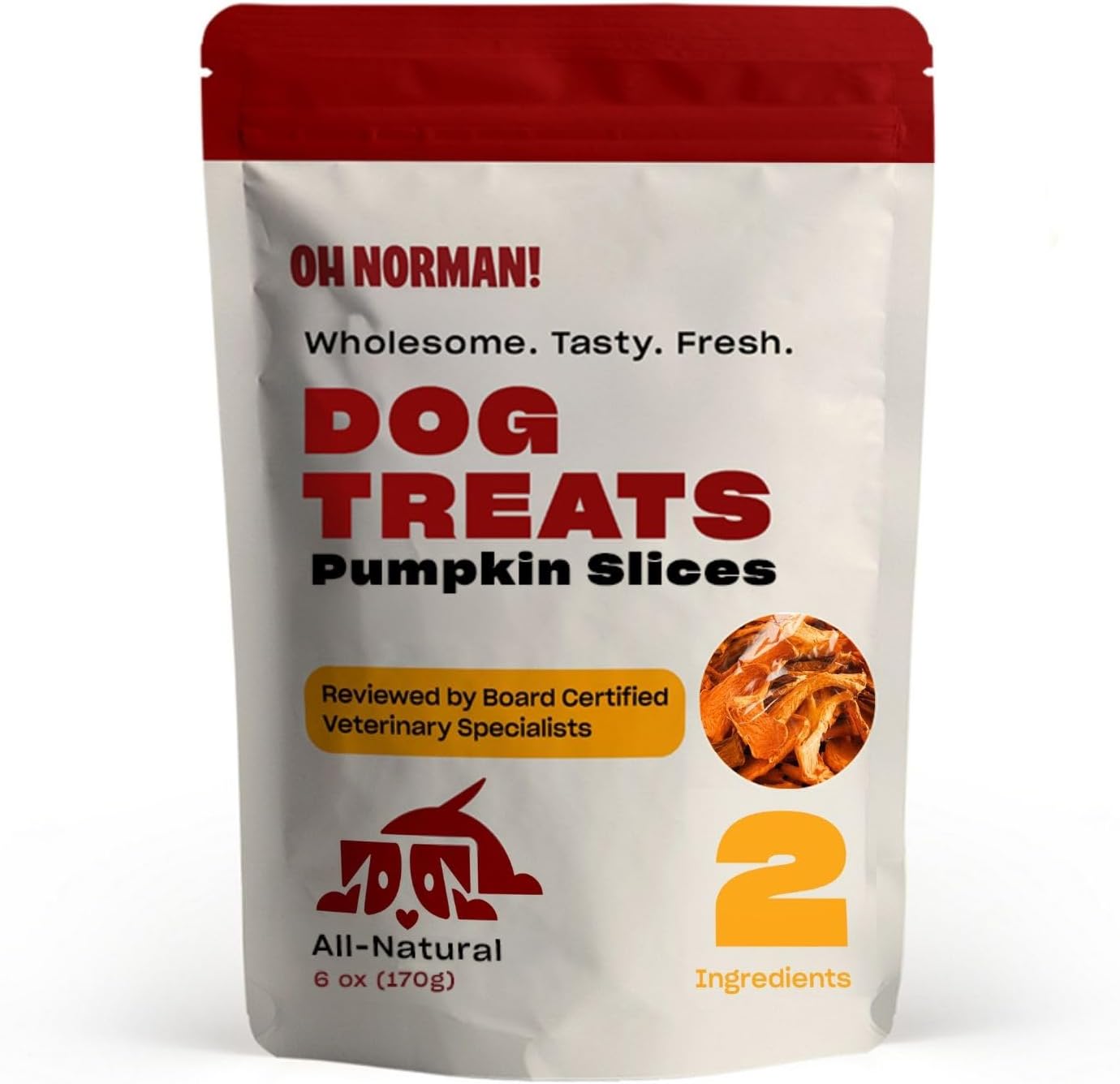 OH NORMAN! Two-Ingredient Pumpkin Dog Treats by Kaley Cuoco, deal at Amazon