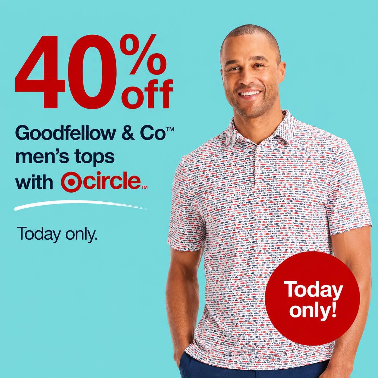 40% Off Goodfellow & Co Men’s Tops at Target