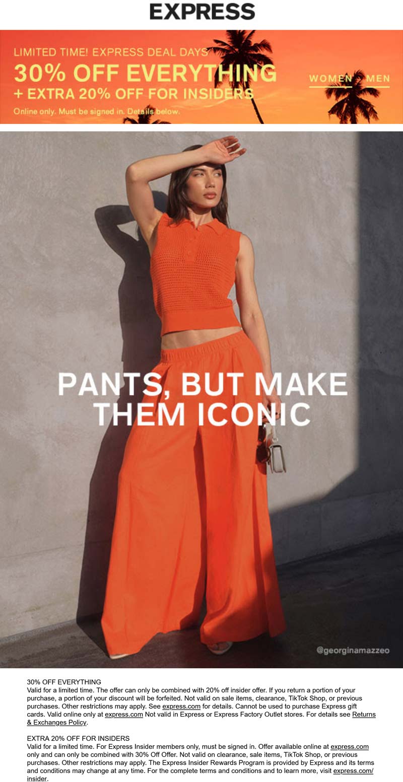 Up to 50% Off Everything at Express