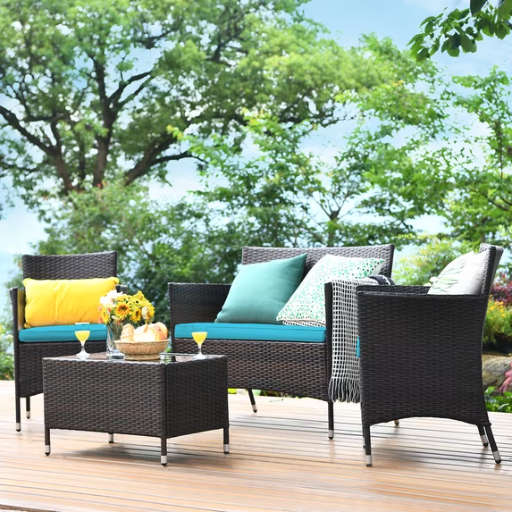 Gymax 4‑Piece Patio Rattan Set Only $128 (Reg. $318.99) at Walmart