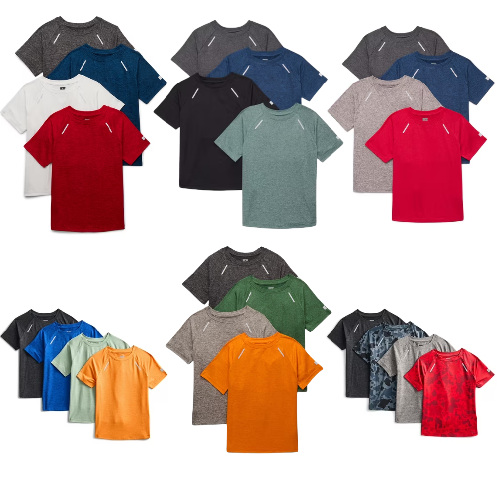 Boys Runner Tech Short Sleeve T-Shirt 4-Pack Deal at Walmart: Save $10