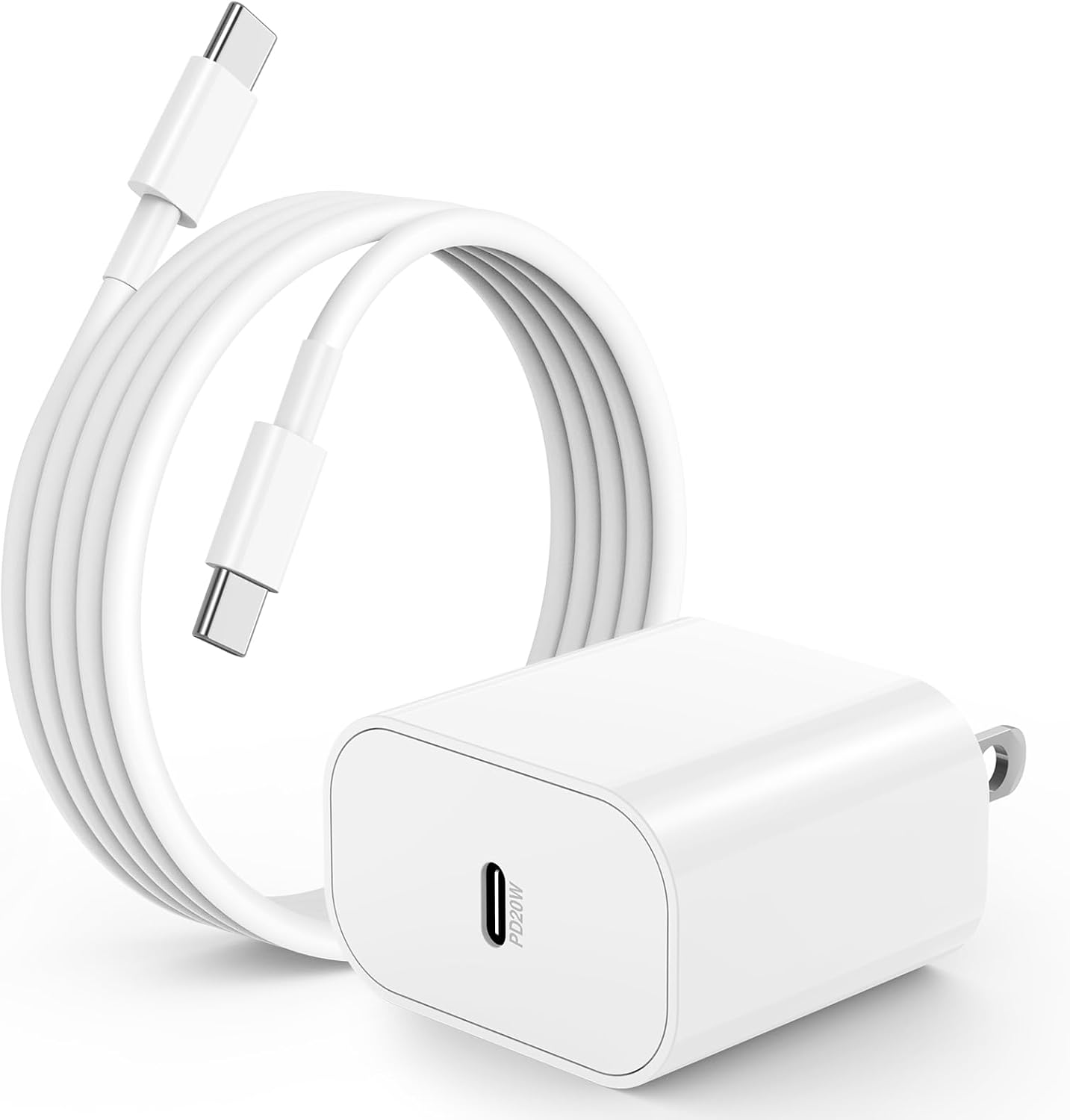 20W iPhone charger with USB-C fast charging block and 6ft cable sold on Amazon