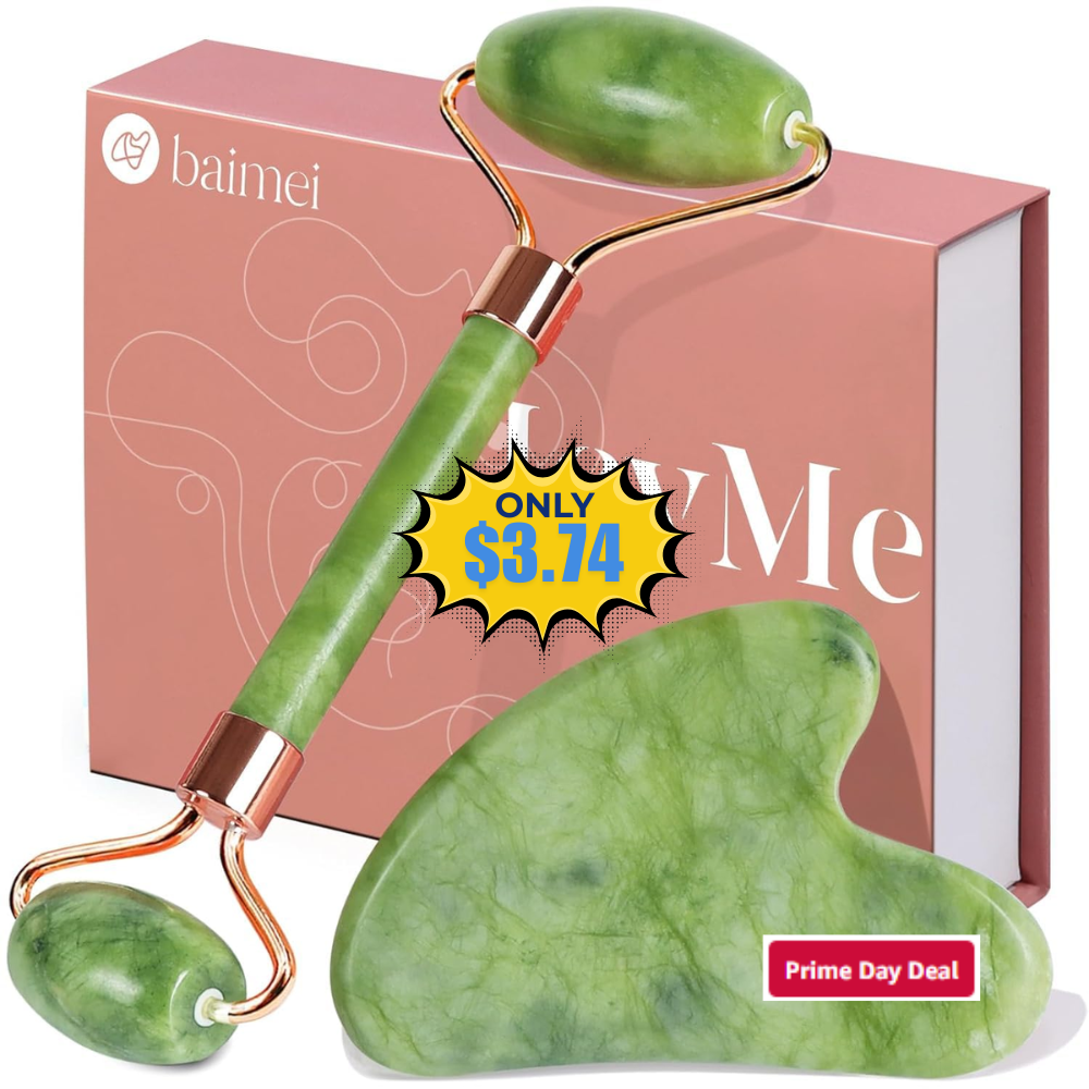 BAIMEI IcyMe Gua Sha & Jade Roller Set Just $13.99 at Amazon