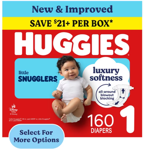 Huggies Little Snugglers Diapers Size 1 Only $22 (Reg. $39.77) at
