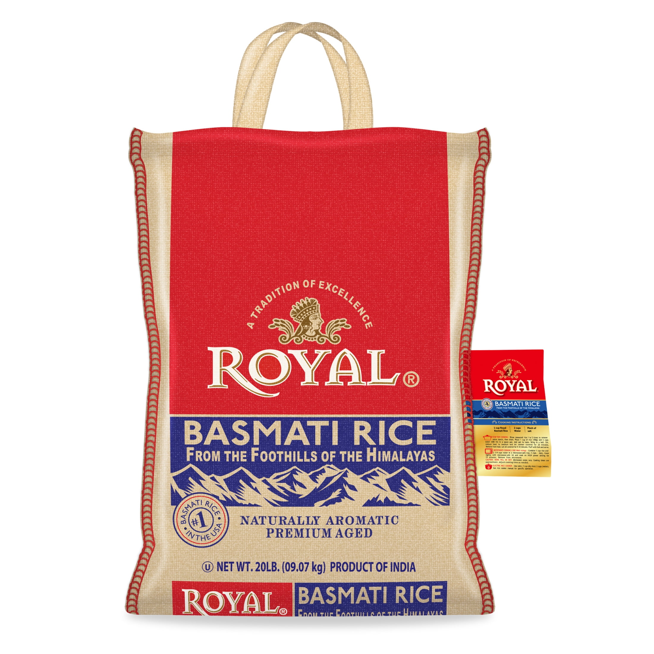 Authentic Royal Naturally Aged Basmati Rice 20 lb Bag for $21.44
