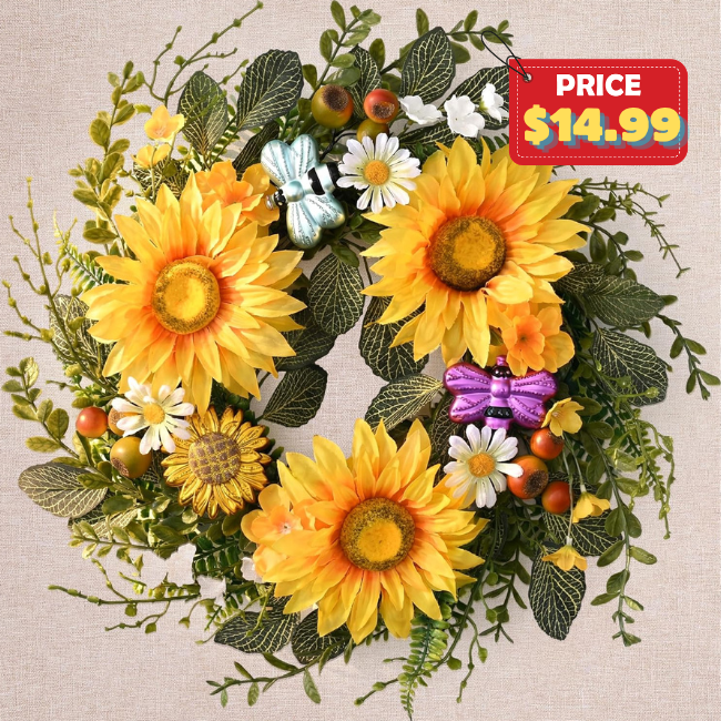 Summer Wreaths for Front Door Deal: Save 50% at Amazon