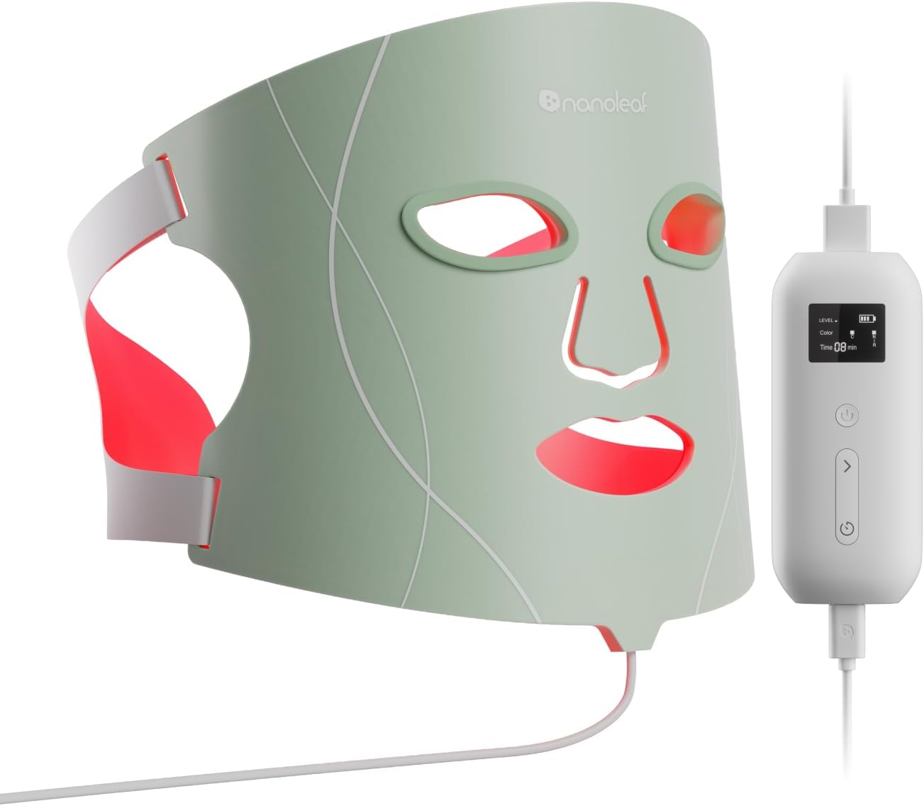 Nanoleaf FDA-cleared LED Light Therapy Face Mask on Amazon, 432 LEDs, red blue NIR therapy