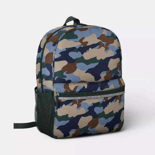 Dealworthy 16 inch camo backpack on display at Target