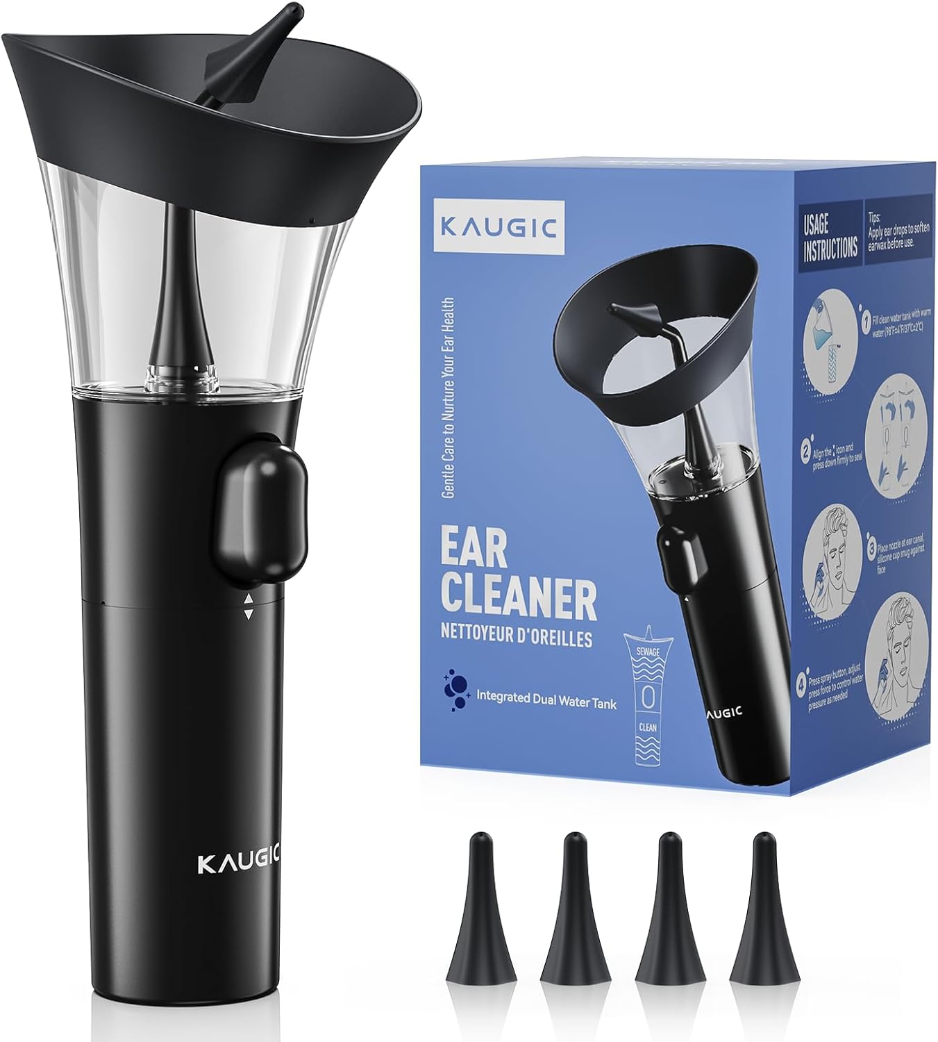 KAUGIC Manual Ear Wax Cleaner black version sold on Amazon