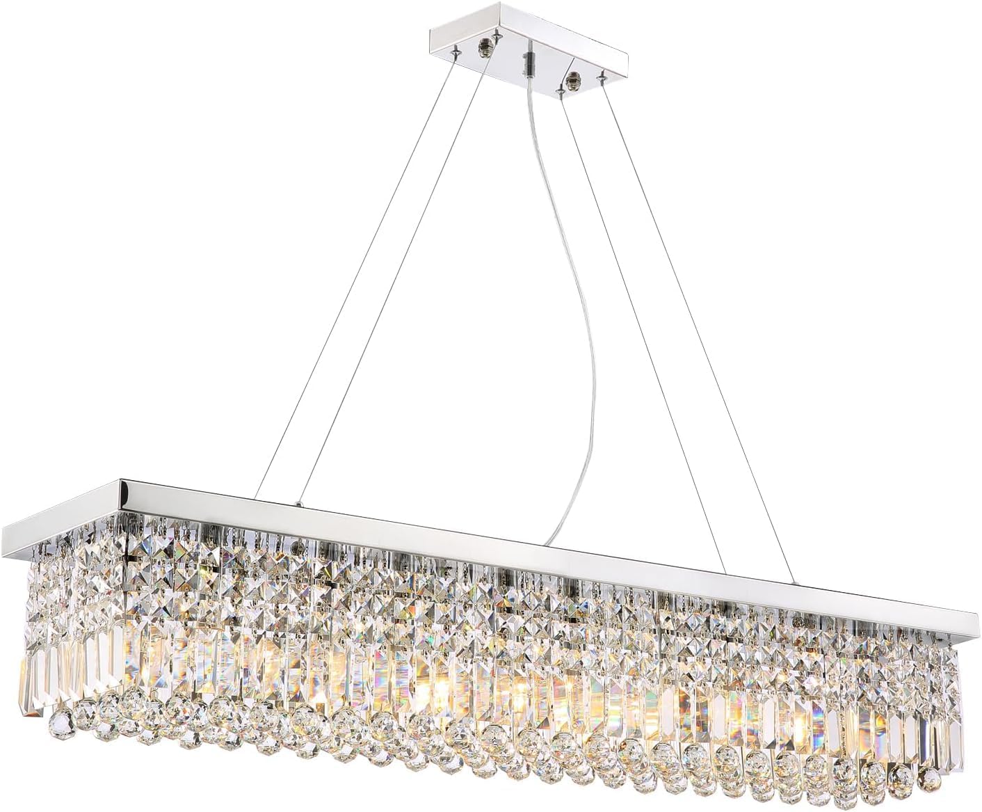 Siljoy Modern Rectangular Crystal Chandelier Only $167.19 (Reg.