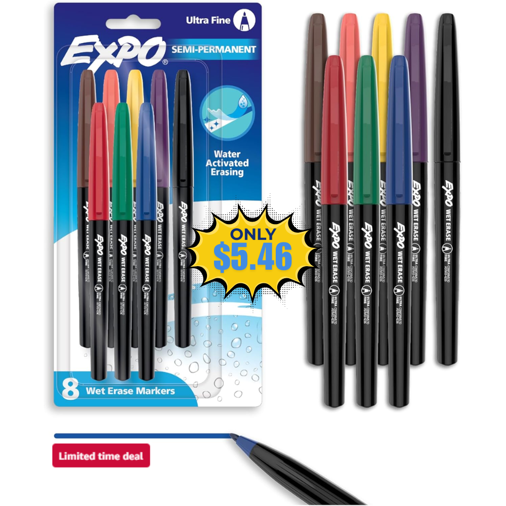 EXPO Vis-a-Vis Wet Erase Markers Deal: Save 73% at Amazon