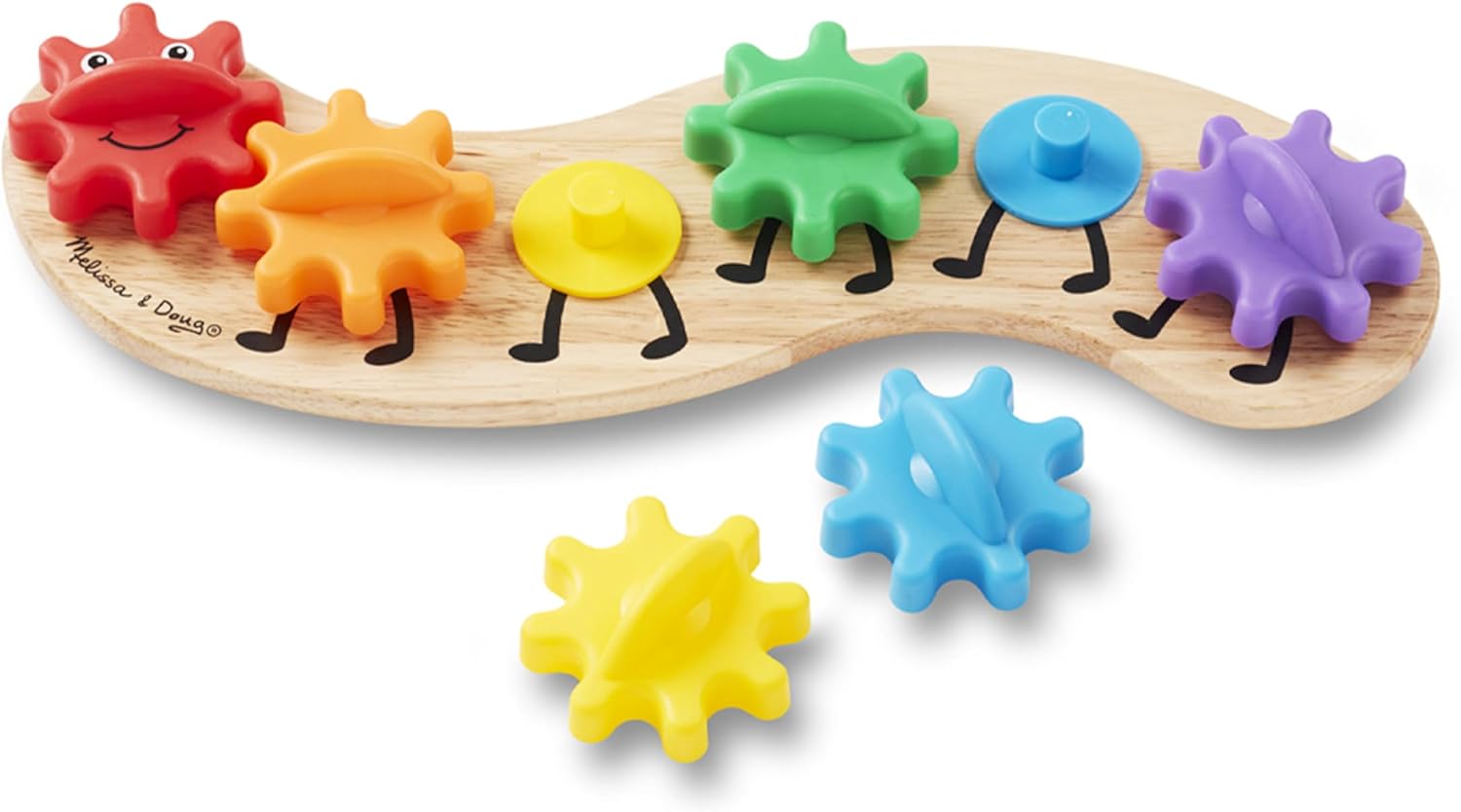 Melissa & Doug Rainbow Caterpillar Gear Toy with interchangeable gears on Amazon