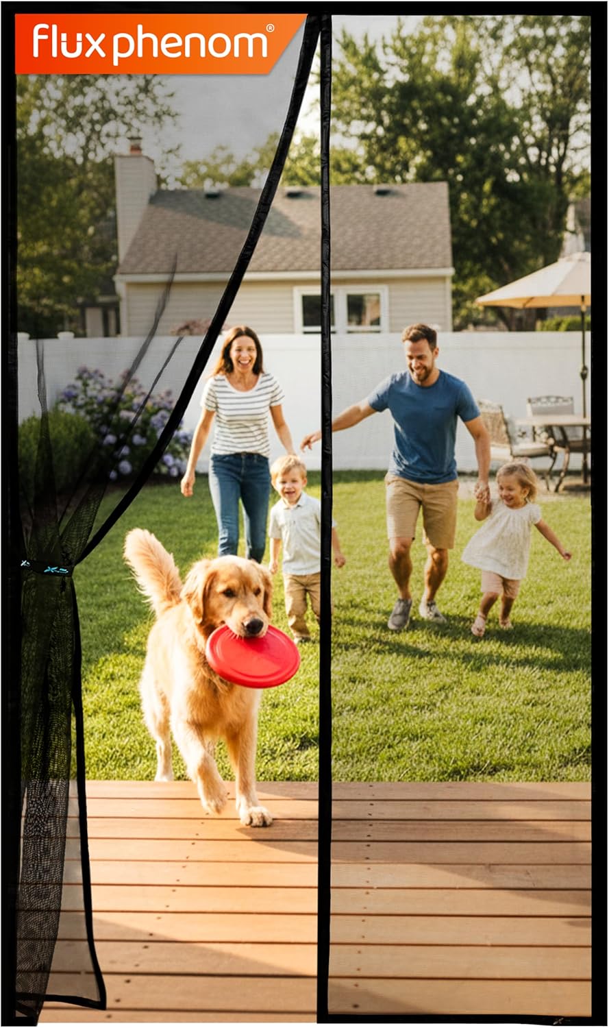 Flux Phenom 38 x 82 Heavy‑Duty Mesh Magnetic Screen Door on Amazon