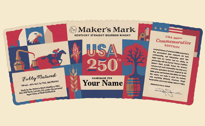 Customized America 250 Maker’s Mark Label Free Deal Offer Now