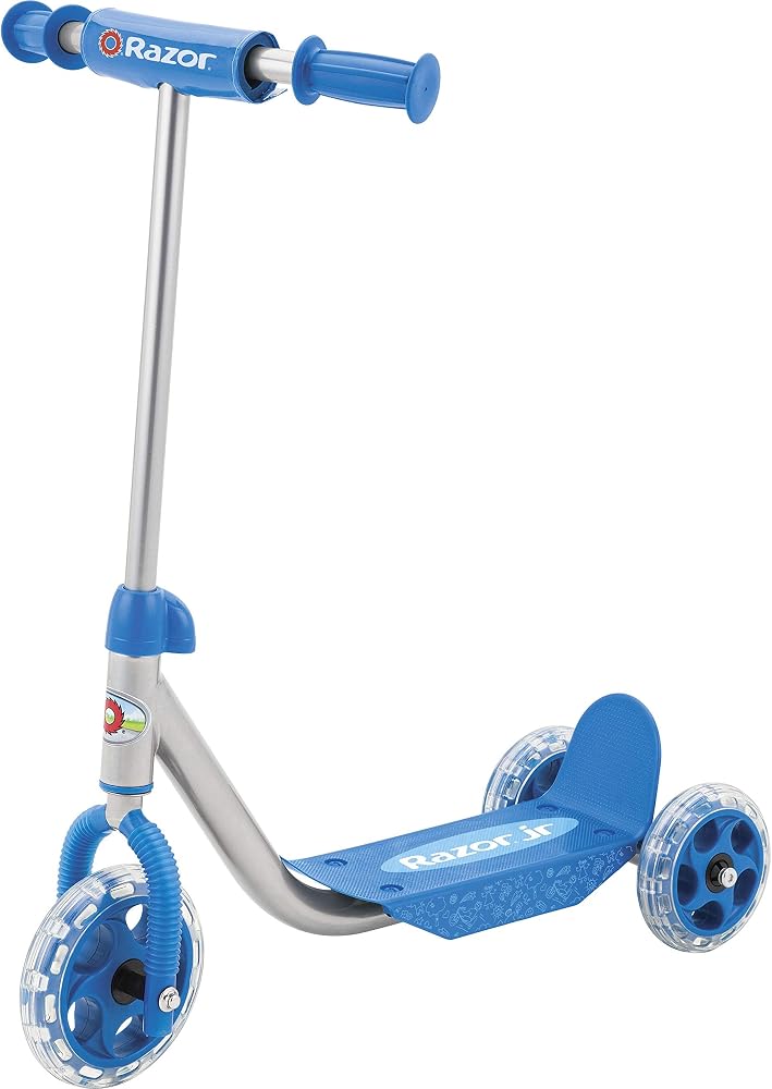 Razor Jr. Lil' Kick Scooter on Amazon showing compact 19 x 5.25 x 9 inches design