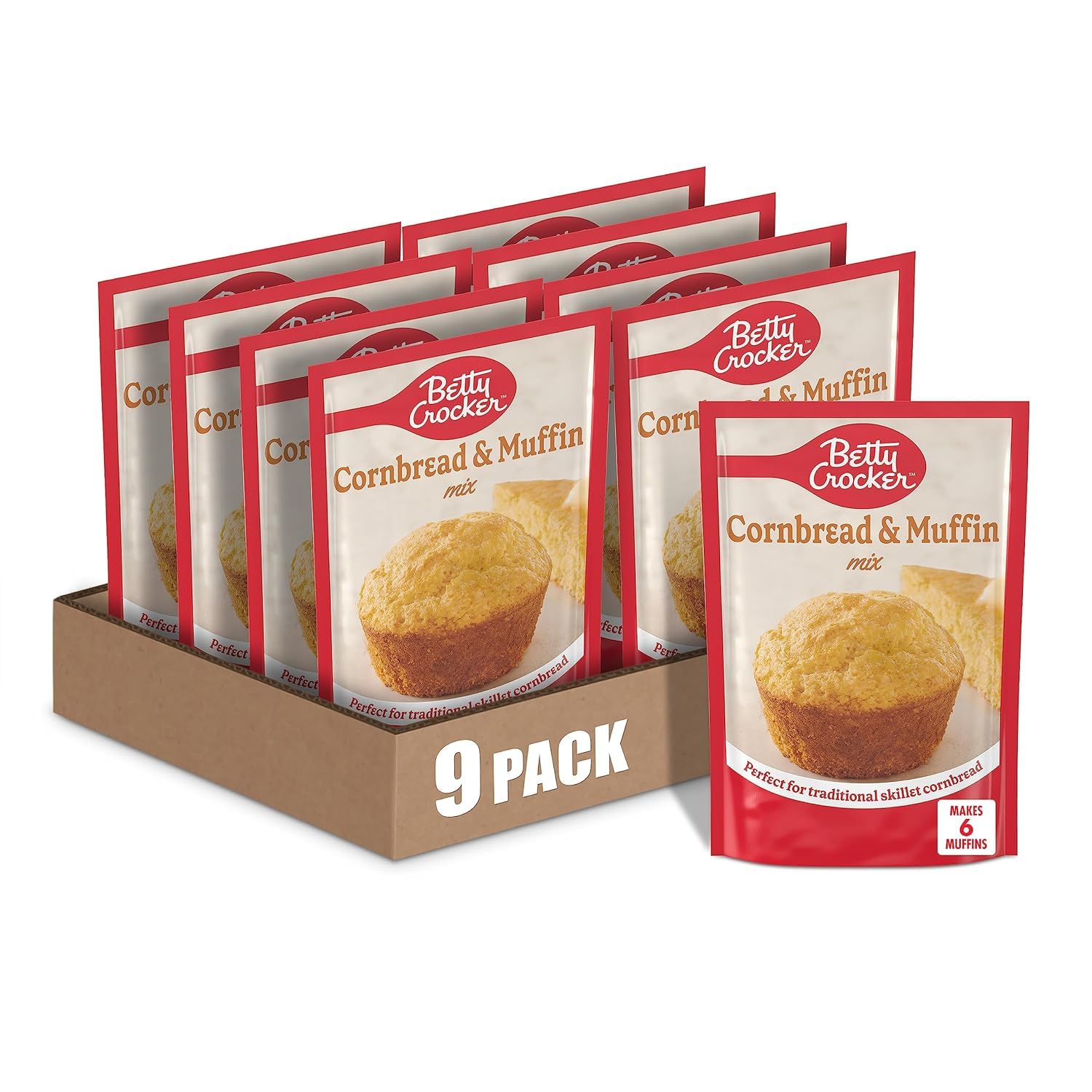 Betty Crocker Cornbread and Muffin Mix Pack of 9 on Amazon