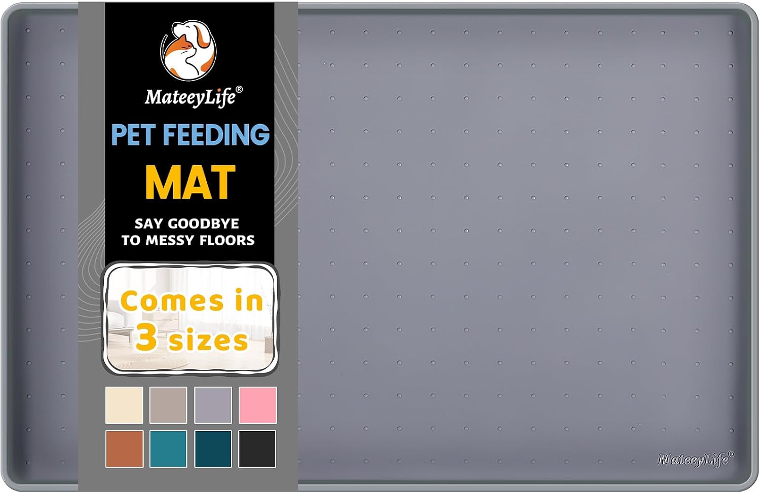 MateeyLife Raised Edge Silicone Pet Food Mat Only $6.98 (Reg. $8.99)
